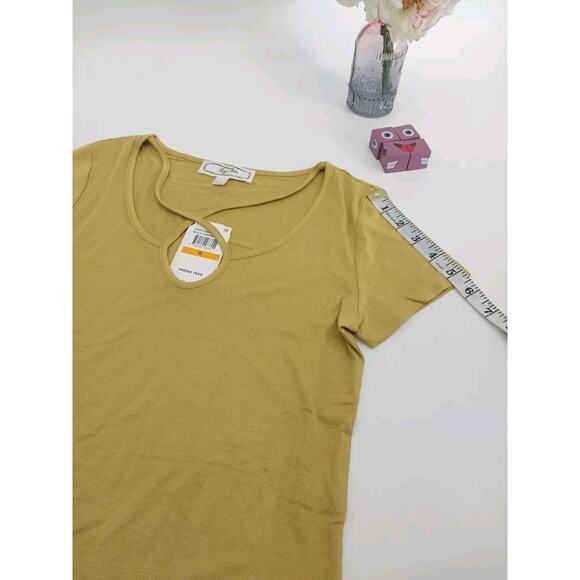 Hippie Rose Criss-Cross T-Shirt Juniors Size S Bold Green Short Sleeve Pullover - Picture 6 of 11